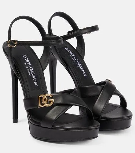 Sandales DG à plateau en cuir - Dolce&Gabbana - Modalova