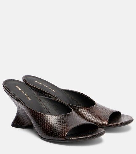 Mules compensées 75 en cuir - Dries Van Noten - Modalova