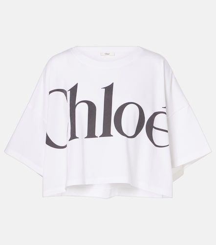 Chloé T-shirt court en coton à logo - Chloe - Modalova