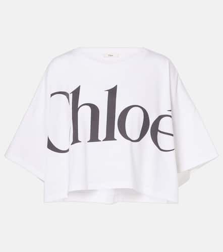 Chloé T-shirt raccourci en coton à logo - Chloe - Modalova