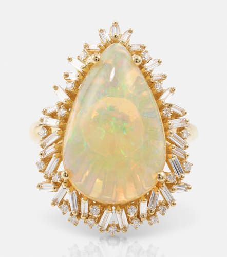 Bague One of a Kind en or 18 ct, perles d'opales et diamants - Suzanne Kalan - Modalova