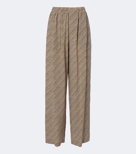 Pantalon de pyjama en soie à logo - Balenciaga - Modalova