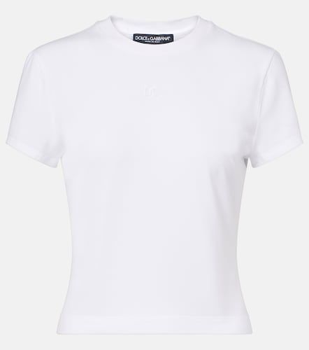 T-shirt en coton mélangé à broderie - Dolce&Gabbana - Modalova