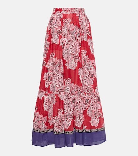 Jupe longue taille haute en coton et soie - Etro - Modalova