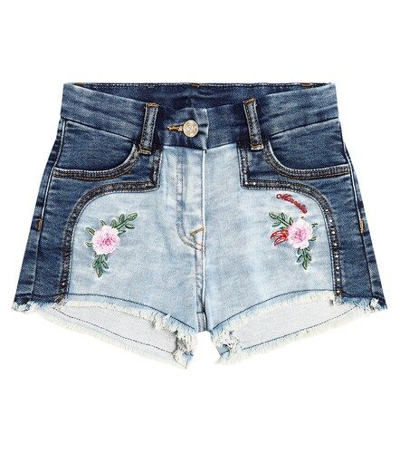 Monnalisa Short brodé en jean - Monnalisa - Modalova
