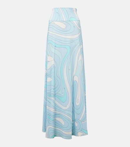 Jupe longue Marmo à taille haute en satin - Pucci - Modalova