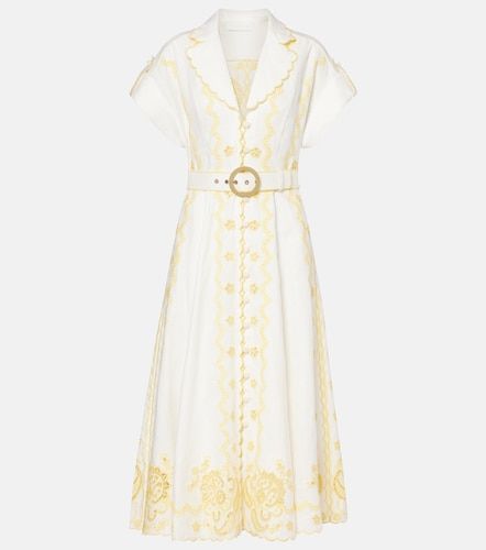 Robe midi Lucky brodée en lin - Zimmermann - Modalova