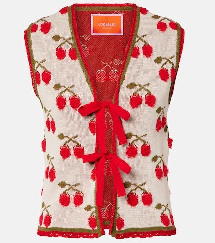 Pull sans manches Cherry en coton mélangé intarsia - La DoubleJ - Modalova