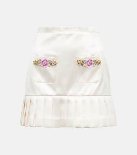 Mini-jupe en soie à ornements - Miss Sohee - Modalova