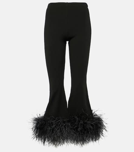 Pantalon évasé à taille haute et plumes - Valentino - Modalova