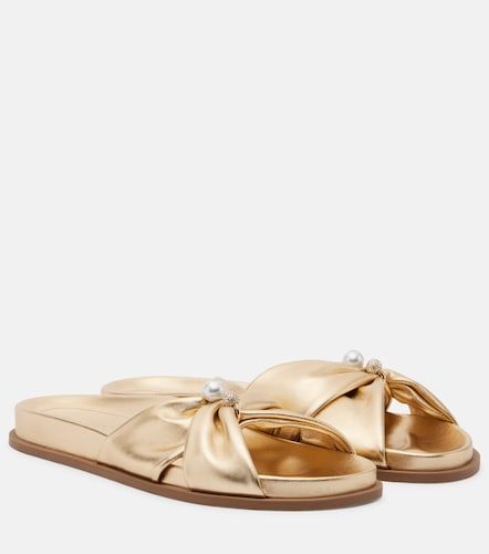 Mules Rafi en cuir métallisé à ornements - Jimmy Choo - Modalova