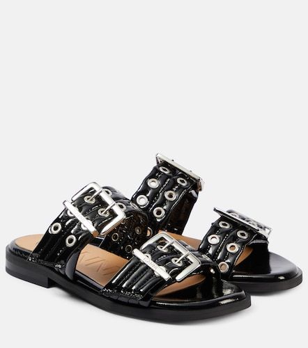 Ganni Mules en cuir verni cloutées - Ganni - Modalova