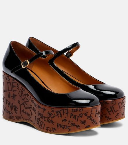 Chloé Escarpins compensés Maxime 80 en cuir verni - Chloe - Modalova