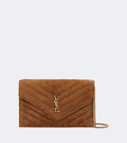 Portefeuille à chaîne Cassandre Mini en daim - Saint Laurent - Modalova
