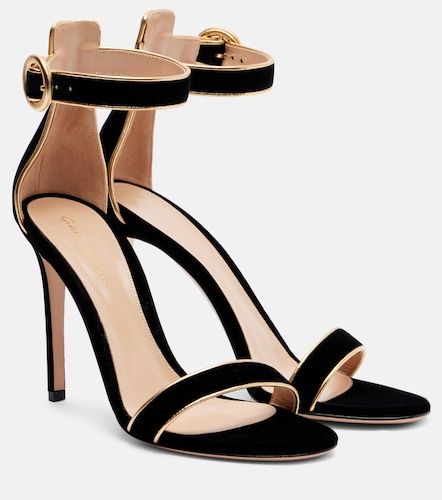 Sandales 105 en velours et cuir - Gianvito Rossi - Modalova