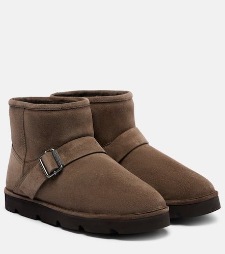Bottines en daim et shearling - Brunello Cucinelli - Modalova