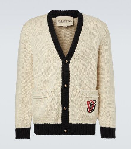 Cardigan brodé en laine vierge - Valentino - Modalova