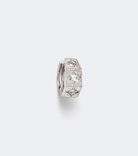 Boucle d'oreille unique Ecrou en or blanc 18 ct et diamants - Marie Lichtenberg - Modalova