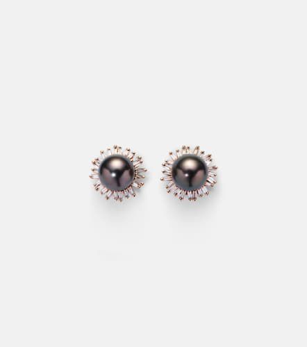 Boucles d'oreilles en or rose 18 ct, perles et diamants - Suzanne Kalan - Modalova