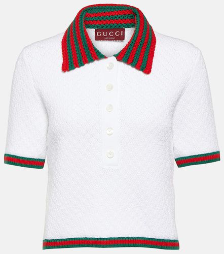 Polo Web Stripe en coton mélangé - Gucci - Modalova
