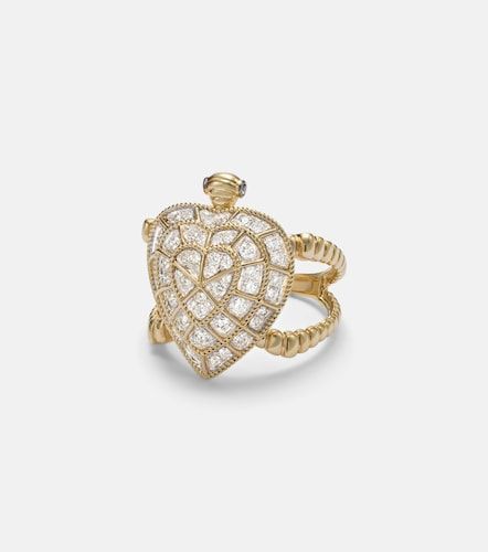 Yvonne Léon Bague Tortue Coeur en or 9 ct et diamants - Yvonne Leon - Modalova
