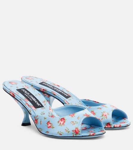 Mules Keira 60 en satin à fleurs - Dolce&Gabbana - Modalova