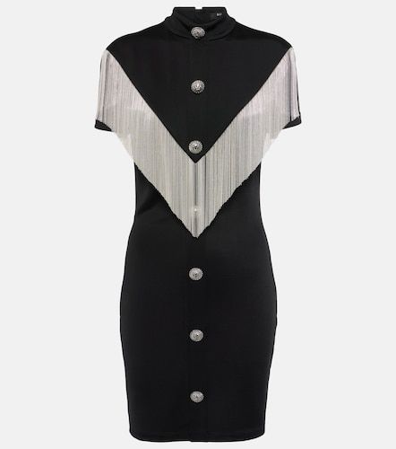 Robe en jersey à ornements et franges - Balmain - Modalova