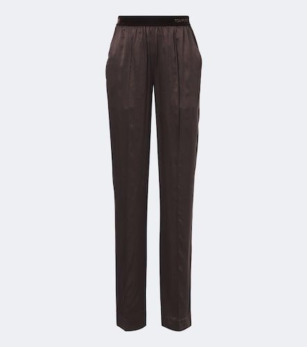 Tom Ford Pantalon droit en soie - Tom Ford - Modalova