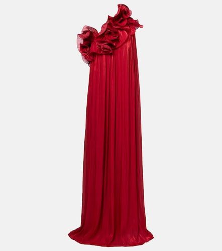 Robe longue Charmain en georgette lamé - Costarellos - Modalova