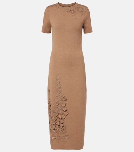 Robe midi en laine mélangée Foxgloves - Oscar de la Renta - Modalova