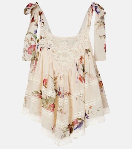 Top Patience en coton et soie à fleurs - Zimmermann - Modalova