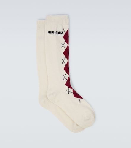 Chaussettes en laine et cachemire mélangés - Miu Miu - Modalova