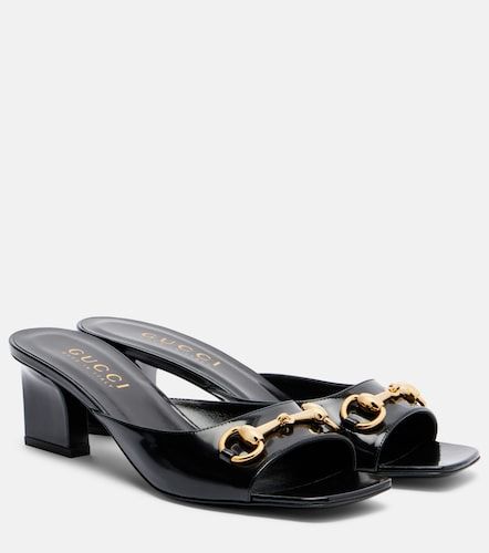 Mules Signora Horsebit en cuir verni - Gucci - Modalova
