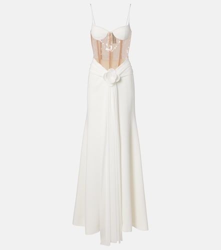 Robe longue à sequins et à appliqué floral - David Koma - Modalova