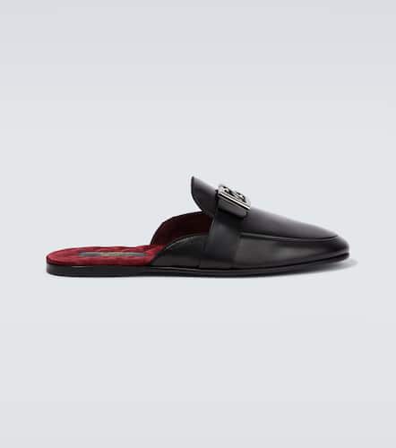 Slippers en cuir à logo - Dolce&Gabbana - Modalova