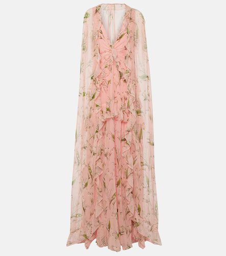 Robe longue en soie à fleurs - Carolina Herrera - Modalova