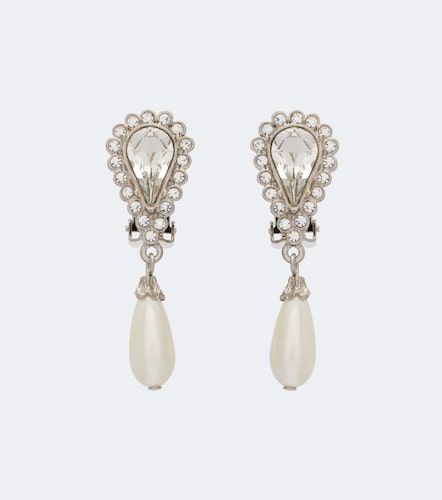 Boucles d'oreilles à perle décorative et cristaux - Alessandra Rich - Modalova