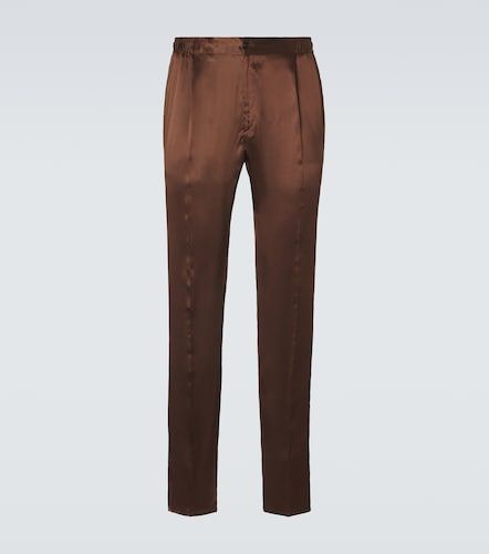 Pantalon droit réversible en soie - Rubinacci - Modalova