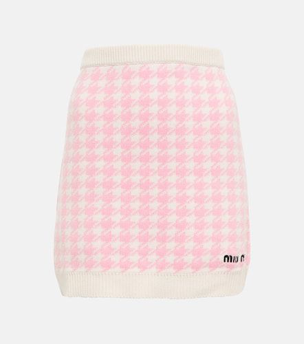 Mini-jupe en cachemire à carreaux - Miu Miu - Modalova