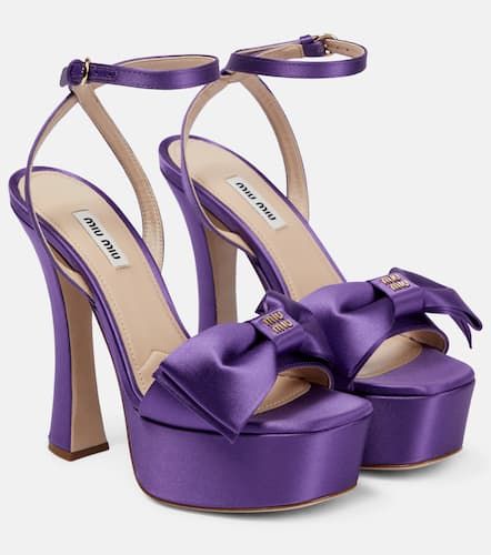 Sandales  plateau en satin - Miu Miu - Modalova