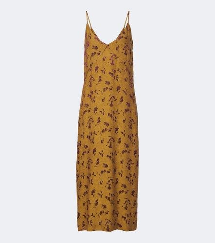 Robe midi en jacquard de satin à fleurs - Dries Van Noten - Modalova