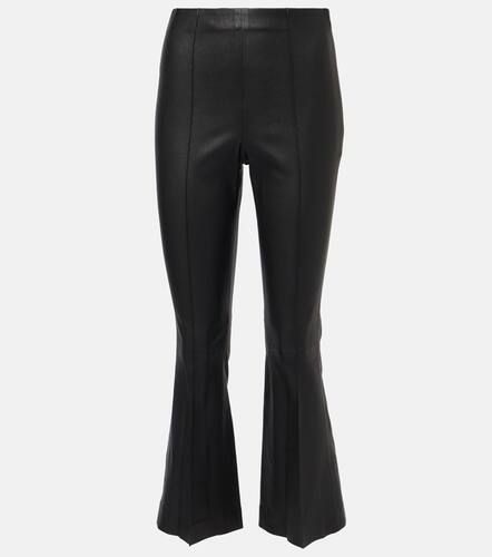 Pantalon évasé raccourci en cuir - Vince - Modalova