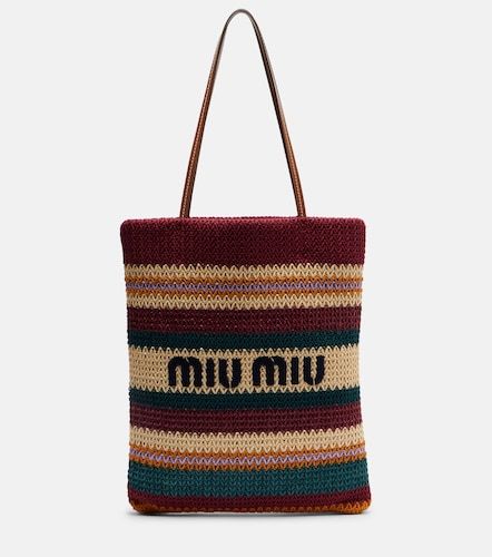 Miu Miu Cabas à effet raphia - Miu Miu - Modalova