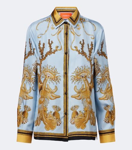 Chemise Boy en satin de soie à imprimé - La DoubleJ - Modalova