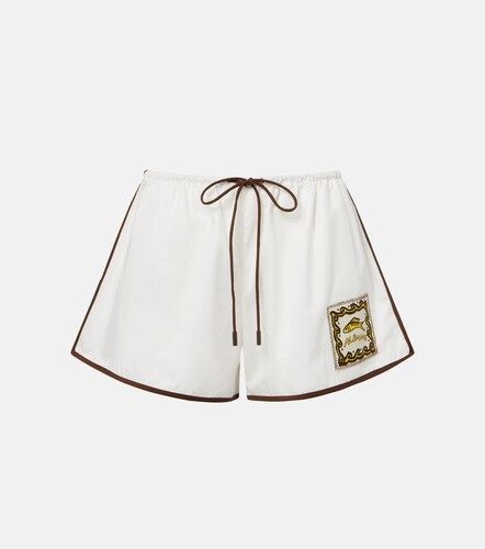 Alémais Short Scuba en coton à appliqué - Alemais - Modalova