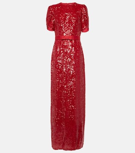 Robe longue à paillettes et nœud - Erdem - Modalova