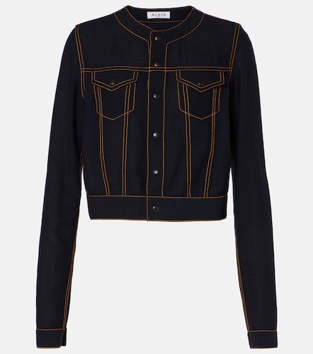 Alaïa Veste cropped fluide en laine mélangée - Alaia - Modalova