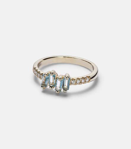 Bague en or 14 ct, diamants et topazes - Suzanne Kalan - Modalova