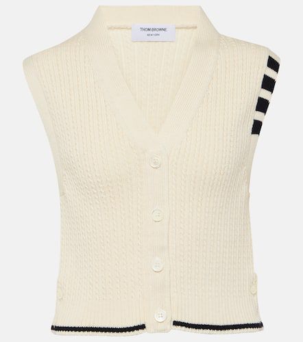 Pull sans manches en laine rayée - Thom Browne - Modalova