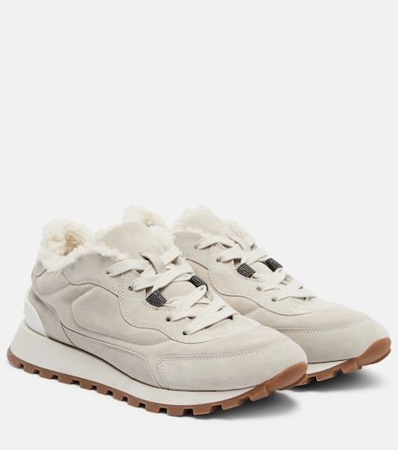Baskets en daim et shearling - Brunello Cucinelli - Modalova